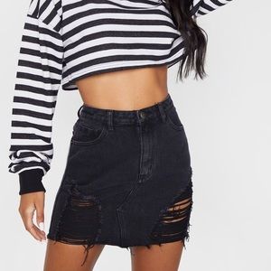 Black Jean Skirt